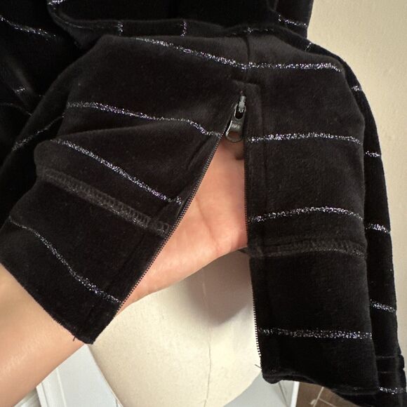 Talbots Women's Sweater Striped Velour Metallic Long Sleeve Sz L Cowl Neck - Picture 16 of 16